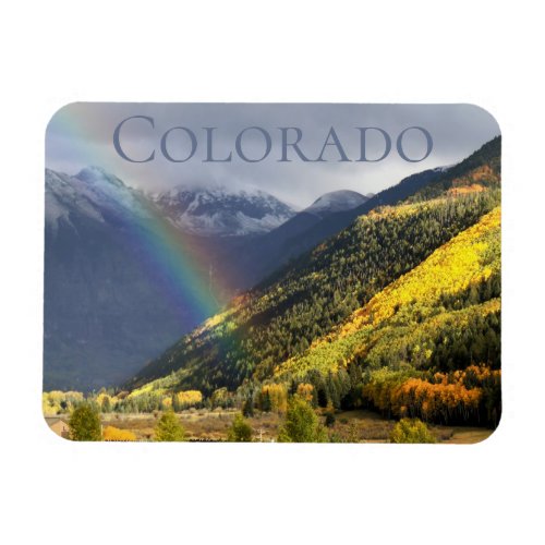 Scenic Colorado Autumn Rainbow and Aspens Magnet