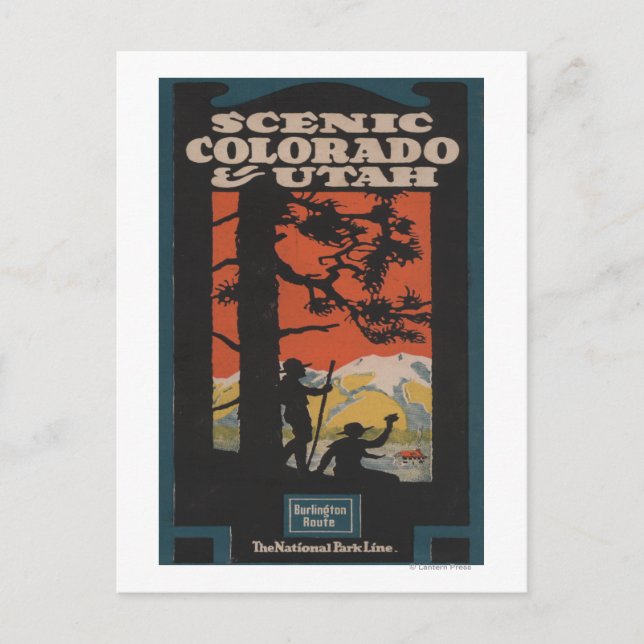 Scenic Colorado & Utah Travel Poster Postcard (Front)