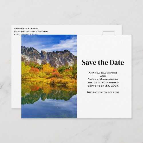 Scenic Country Mountains and Lake Save the Date Invitation Postcard