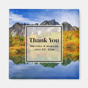 Scenic Country Mountains and Lake Thank You Magnet