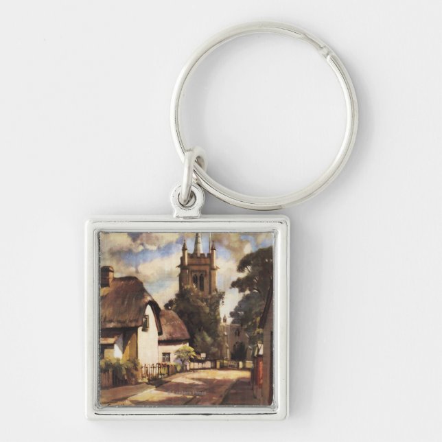 Scenic Country View British Railways Poster Keychain (Front)