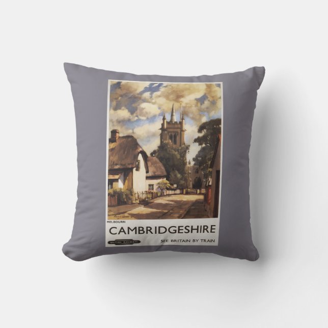 Scenic Country View British Railways Poster Throw Pillow (Front)