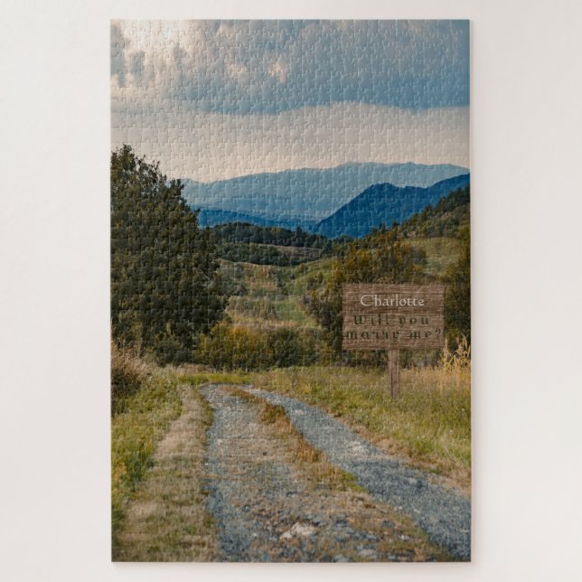Scenic Countryside Mountain Road Marry Me Puzzle (Vertical)
