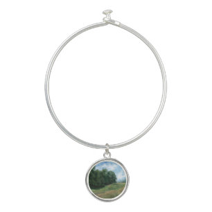 Scenic Countryside Path – Vintage Landscape Design Bangle Bracelet