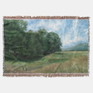 Scenic Countryside Path – Vintage Landscape Design Throw Blanket