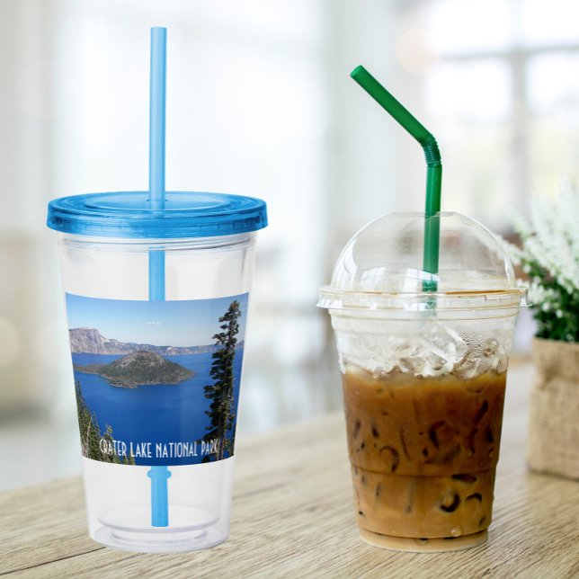 Scenic Crater Lake National Park Acrylic Tumbler (In Situ)