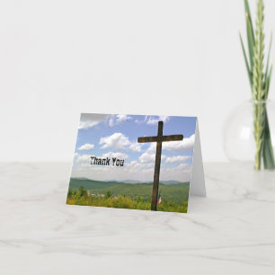 Scenic Cross on a Hill Pastor Appreciation Letterpress Thank You Card