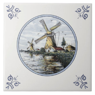 Scenic Delft Polychrome Water's Edge Ceramic Tile