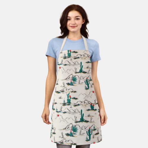 Scenic Desert Southwestern Cactus Apron