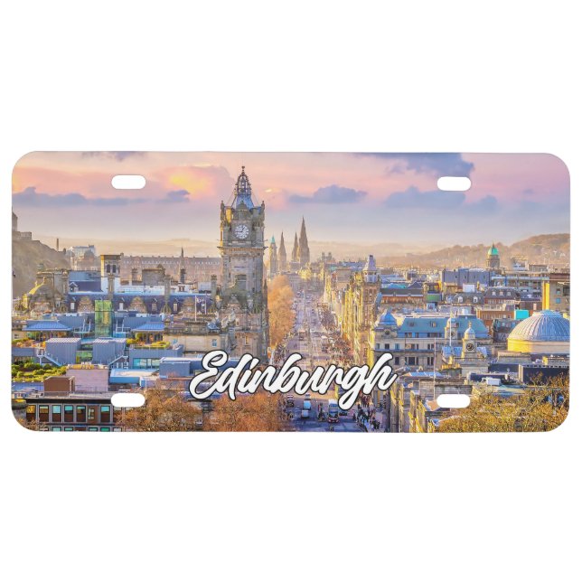 Scenic Edinburgh, Scotland, United Kingdom License Plate (Front)
