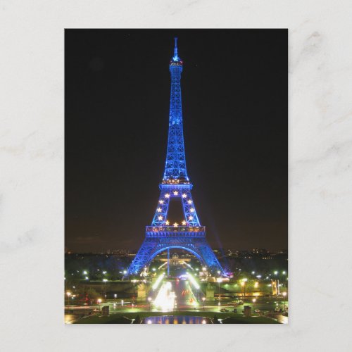 Scenic Eiffel Tower at Night Postcard