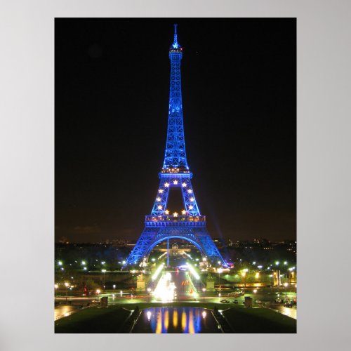 Scenic Eiffel Tower at Night Poster