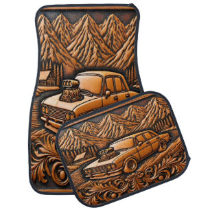 Scenic Escape with Muscle Car Power Floor Mat