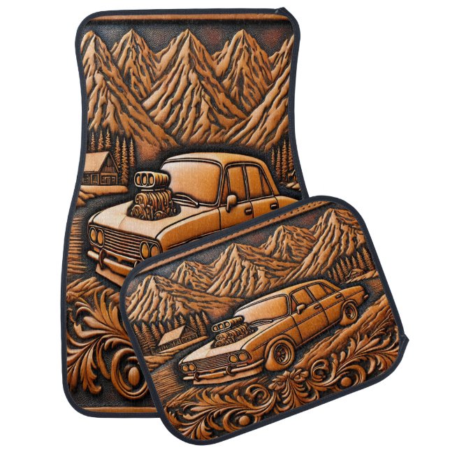 Scenic Escape with Muscle Car Power Floor Mat (Set)