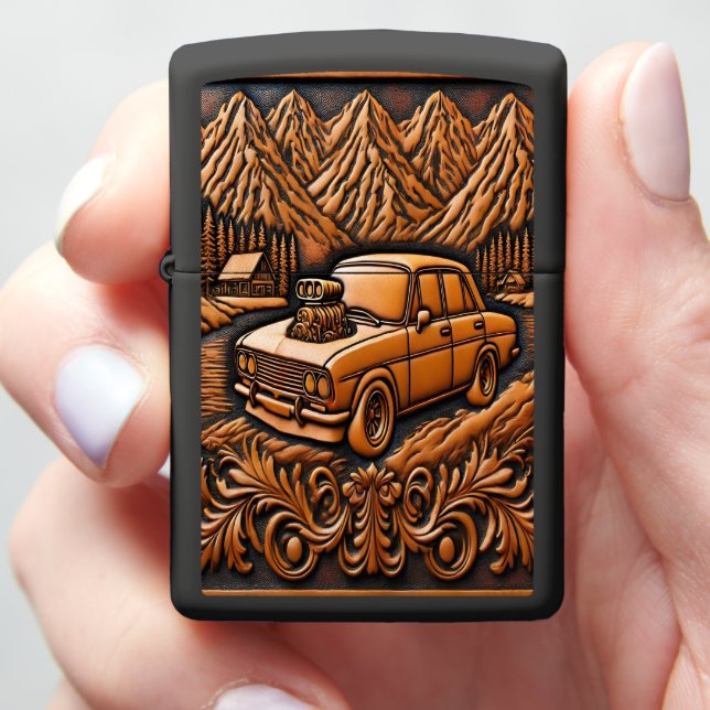 Scenic Escape with Muscle Car Power Zippo Lighter (In Hand)