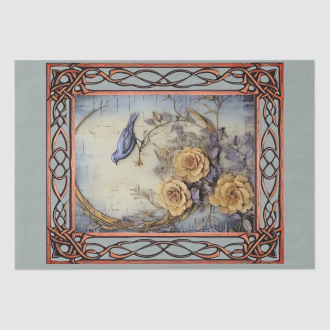 Scenic Fantasy Gothic Florals  Decoupage Tissue Paper (Front)