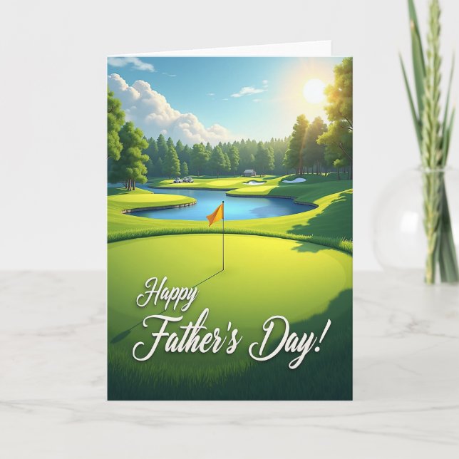 Scenic Fathers Day Putting Card (Front)