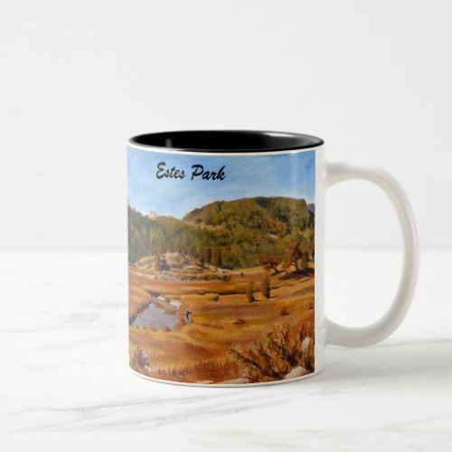 Scenic Fishing on Estes Park Stream Two_Tone Coffee Mug