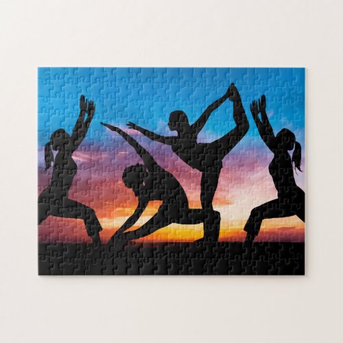 Scenic Fitness Theme Sunset Tropcail Jigsaw Puzzle