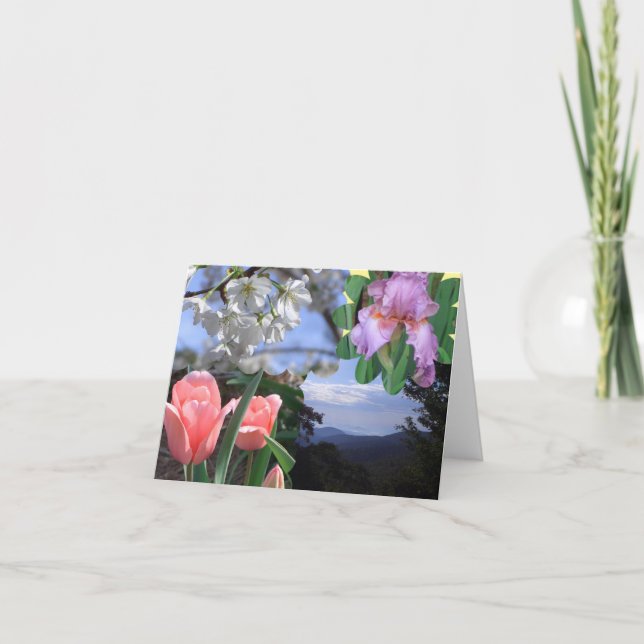 Scenic Floral Collage Card (Front)