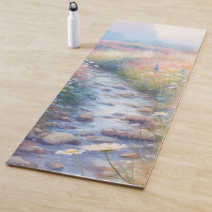Scenic Floral Landscape - Blooming Tranquility Yoga Mat