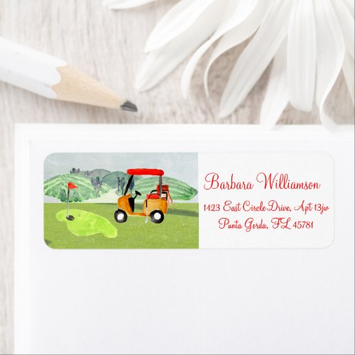 Scenic Fun Golf Cart Greens Return Address Label