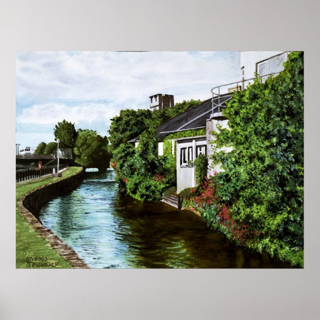Scenic Galway City Ireland Canal View Poster (Front)