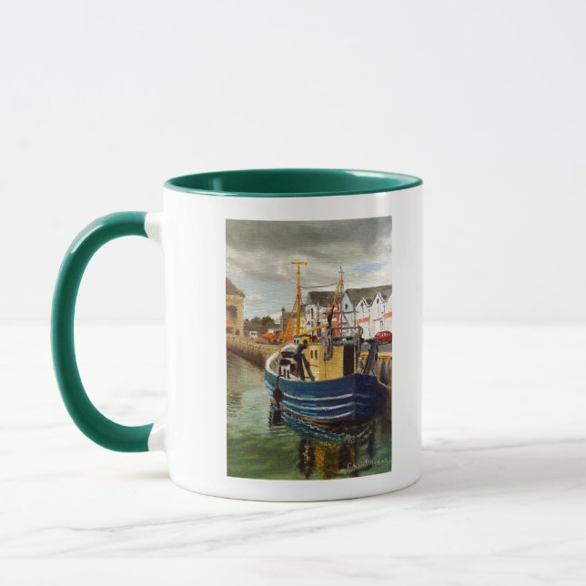 Scenic Galway City Ireland Fishing Boat Mug (Left)