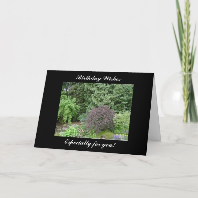 Scenic Garden Birthday Wishes Card (Front)