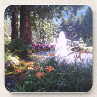 Scenic Garden with Water Fountain Coaster