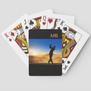 Scenic Golf Theme Monogram Poker Cards