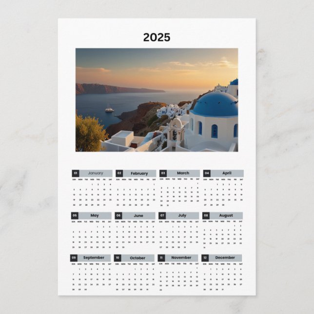 Scenic Greece View Calendar Program (Front)
