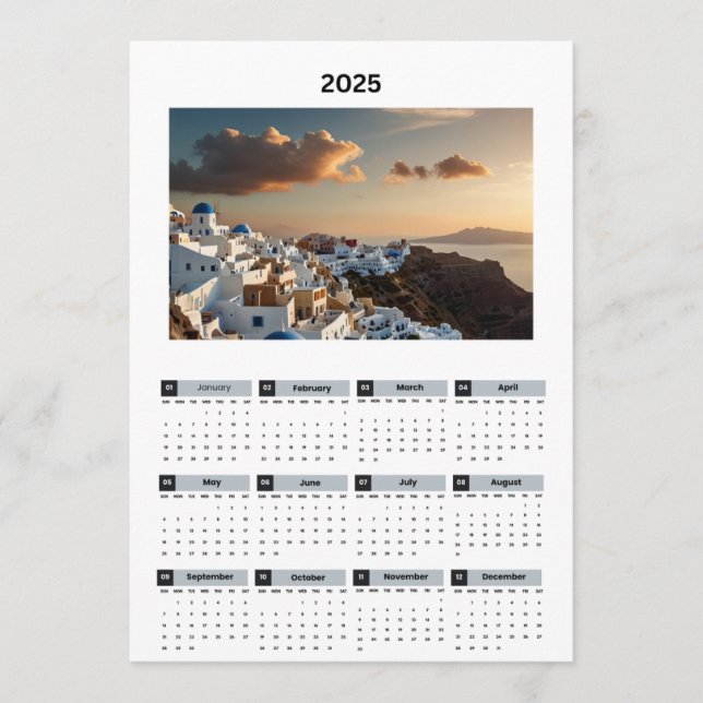 Scenic Greece View Calendar Program (Front)