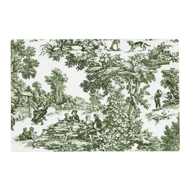 Scenic Green Toile Placemat (Front)