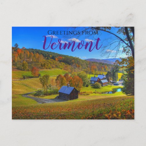 Scenic Greetings from Vermont Foliage Postcard
