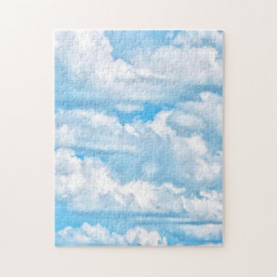 Scenic Happy Sunny Clouds Background Jigsaw Puzzle