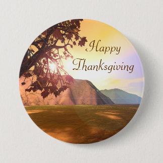 Scenic Happy Thanksgiving Button
