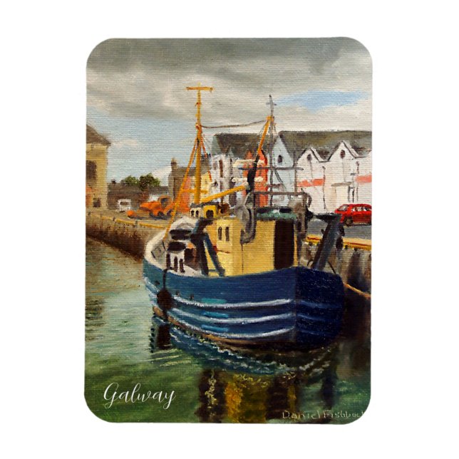 Scenic Harbor in Galway City Ireland Magnet (Vertical)