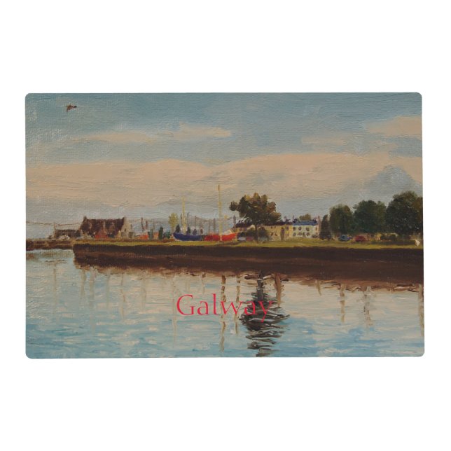 Scenic Harbor in Galway City Ireland Placemat (Front)