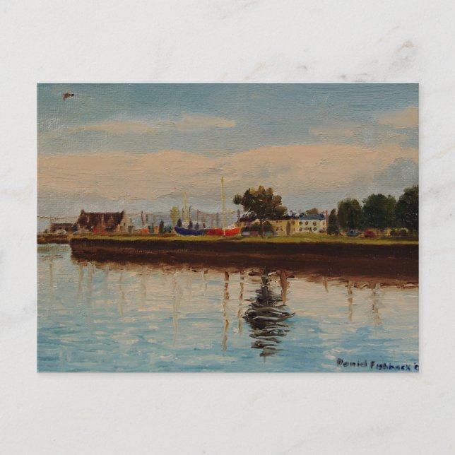 Scenic Harbor in Galway City Ireland Postcard (Front)