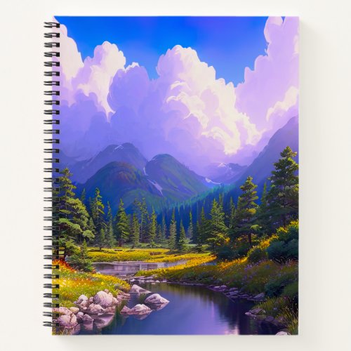 Scenic Harmony of Forest and River Notebook