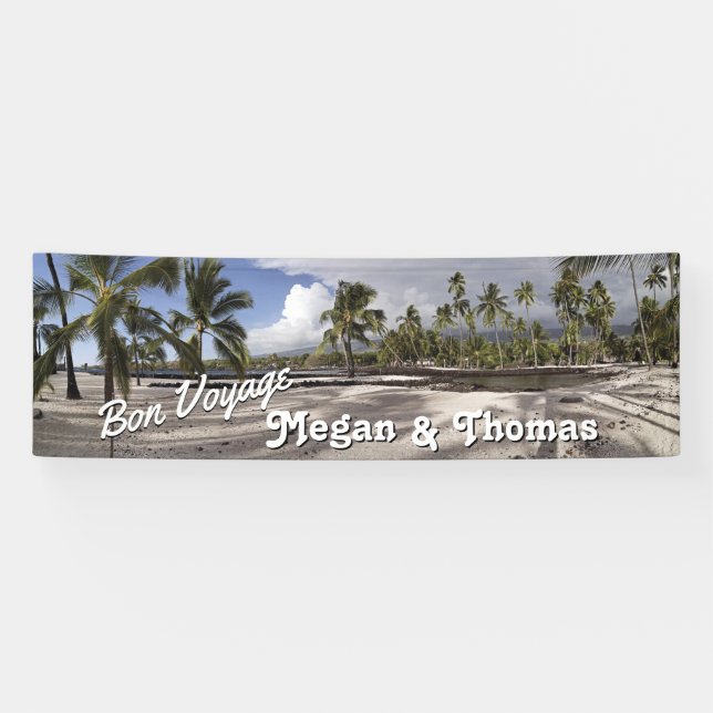 Scenic Hawaii Beach Travel Bon Voyage Going Away Banner (Horizontal)