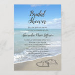Scenic Hearts in the Sand Beach Bridal Shower Invitation