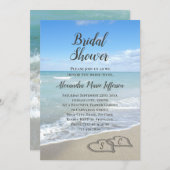 Scenic Hearts in the Sand Beach Bridal Shower Invitation (Front/Back)