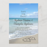 Scenic Hearts in the Sand Beach Save the Date Invitation