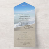  Scenic Hearts in the Sand Beach Wedding All In On All In One Invitation (Inside)