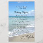 Scenic Hearts in the Sand Beach Wedding Program