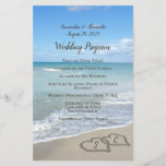 Scenic Hearts in the Sand Beach Wedding Program