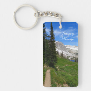 Scenic Hiking Snowy Range Mountain Summit Wyoming Keychain