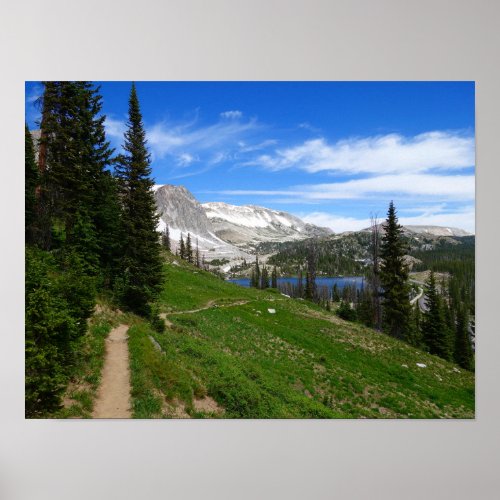 Scenic Hiking Snowy Range Mountain Summit Wyoming Poster